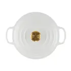 Кастрюля чугунная круглая Ø24см / 4,2л белая Фото num