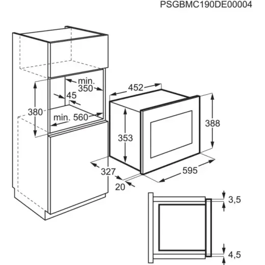 Electrolux mikroviļņu krāsns (iebūv.), melna , 20l Photo