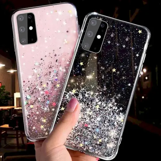 Fusion glue glitter silikona aizsargapvalks Apple iPhone 13 melns Foto 2