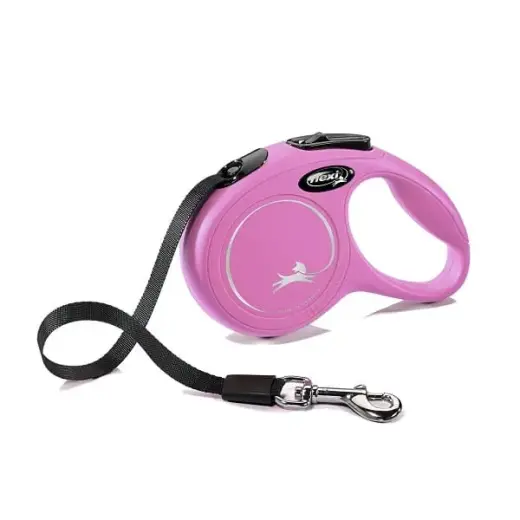 Inerces pavada suņiem:  Trixie Flexi New CLASSIC, tape leash, XS: 3 m, pink, up to 12 kg Foto 1