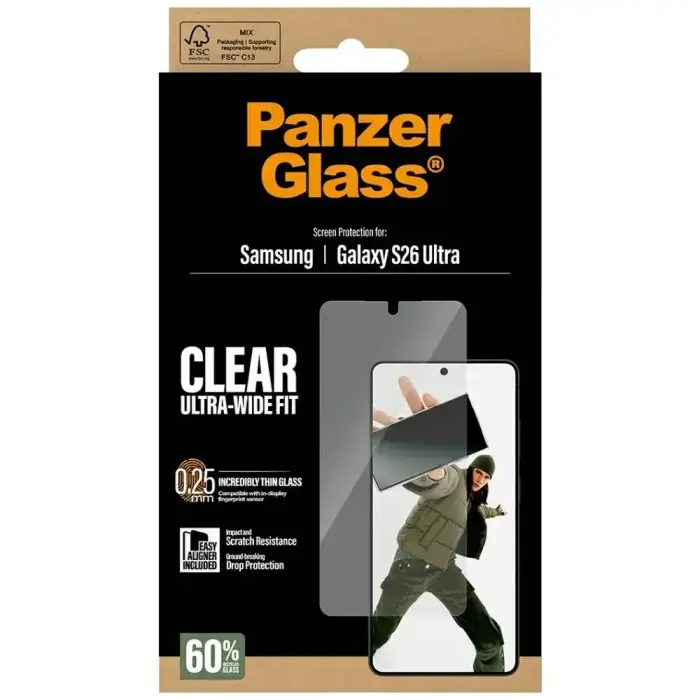 Tempered Glass PanzerGlass Ultra-Wide Fit EasyAligner for Samsung Galaxy S26 Ultra Foto 6