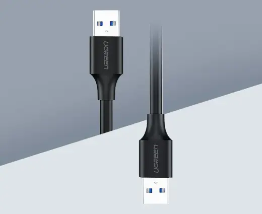 USB 2.0 M-M UGREEN kabelis US102, 0,5 m (melns) Foto 3