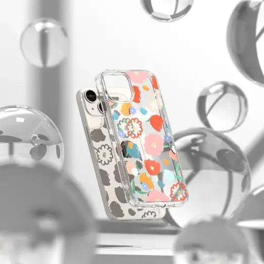 Ringke Fusion Design Armored Sleeve Cover with Gel Frame for iPhone 14 Plus transparent (Floral) (FD637E31) Photo