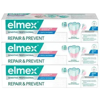 Elmex Repair & Prevent Gentle White Trio - Zubní pasta 75ml