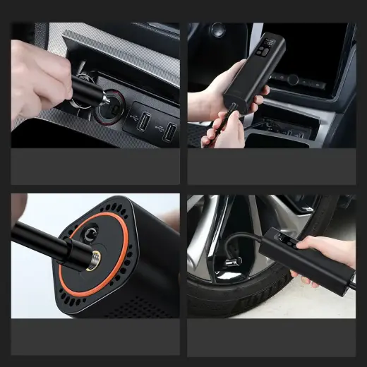 Baseus Mini Car Air Compressor Cigarette Lighter Socket Black (CRCQ000001) Foto 8