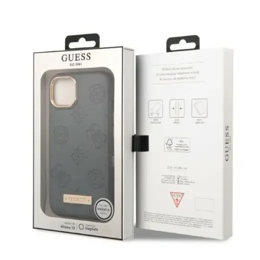 Guess GUHMP13MSAPSTG iPhone 13 6,1" szary|grey hardcase Peony Logo Plate MagSafe Фото num