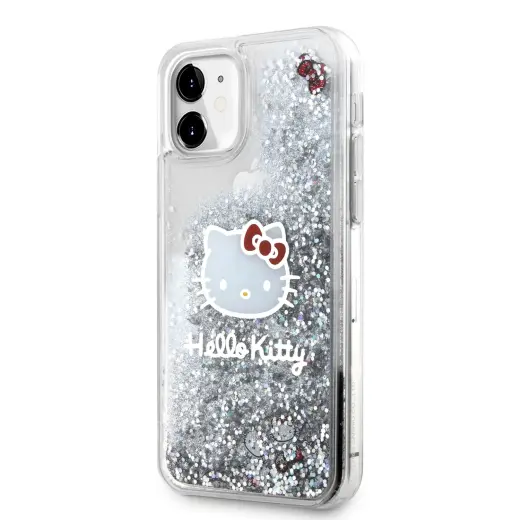 Hello Kitty Liquid Glitter Electroplating Head Logo Case for iPhone 11 Transparent Фото num