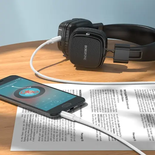 Borofone Cable BL21 Lemon - jack 3,5mm to jack 3,5mm - 1 metre white Foto 3