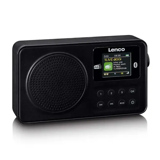 Lenco Pārnēsājams DAB+/FM radio ar Bluetooth® un uzlādējamu akumulatoru - melns Foto 4