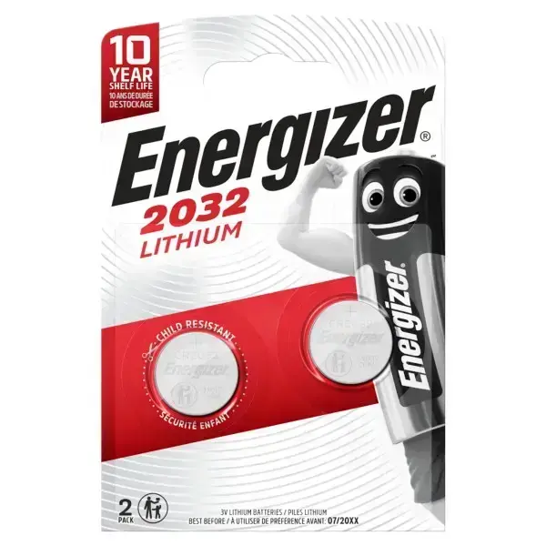 Litija baterija CR2032 3V 235mAh Energizer 2gab blisterīši