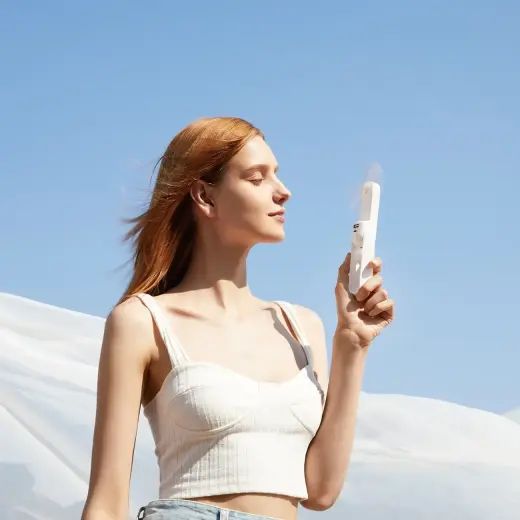 Jisulife Handheld Fan Life8 Portable USB Fan with Power Bank and Flashlight - White Фото num