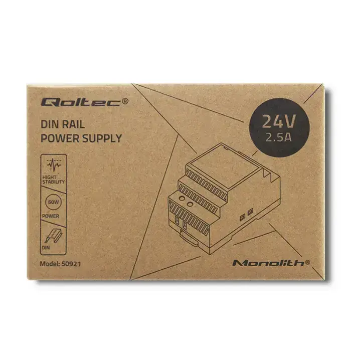 Qoltec DIN rail power supply | 60W | 24V | 2.5A | Gray Foto 7