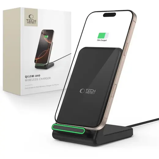 TECH-PROTECT QI15W-A40 WIRELESS CHARGER BLACK Foto 1