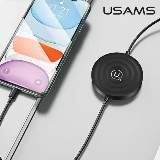 USAMS US-CC096 10W inductive charge with lightning cable black|black CC96WH01 Photo