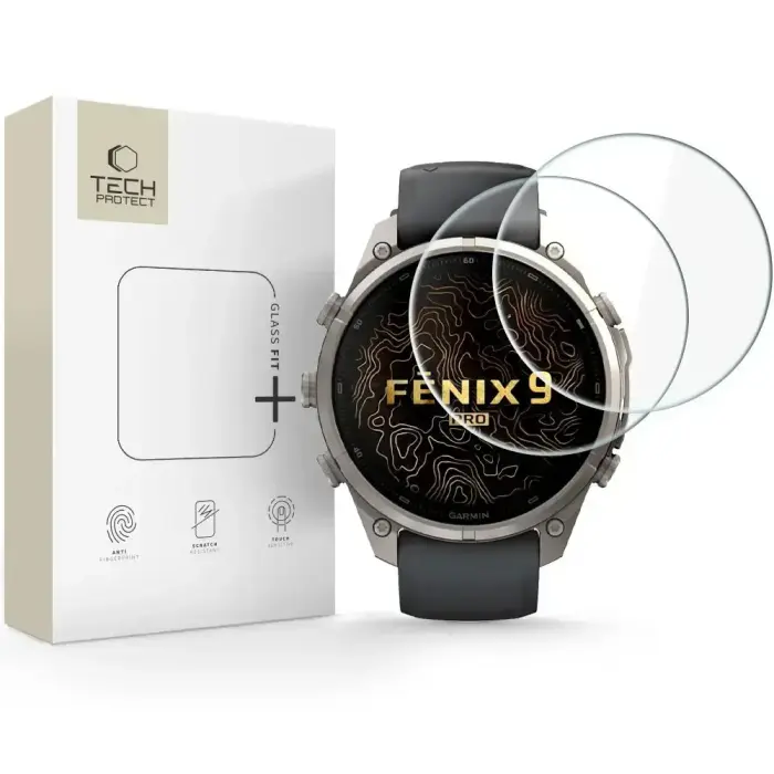 Tech-Protect aizsargstikls priekš Garmin Fenix 9 Pro (47 mm) | caurspīdīgs (2 gab.)