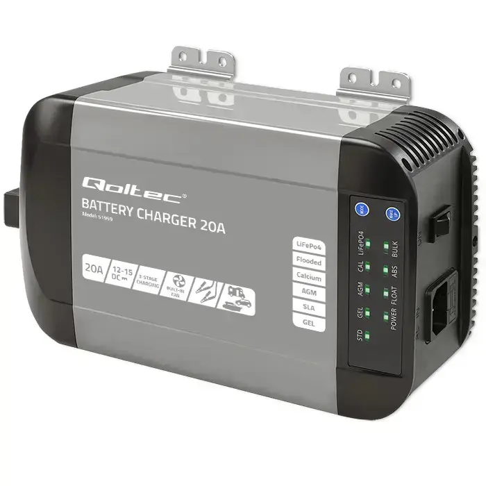 Qoltec Smart Monolith charger for LiFePO4 AGM GEL SLA batteries | 20A | 12V Foto 11