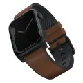 UNIQ pasek Straden Apple Watch Series 4|5|6|7|8|SE|SE2|Ultra 42|44|45mm. Leather Hybrid Strap brązowy|brown Фото num