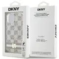 DKNY IML Checkered Mono Pattern & Printed Stripes MagSafe case for iPhone 15 | 14 | 13 - beige — Фото 8