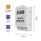 Qoltec Electronic timer PC0629 for DIN rail | LCD Фото num