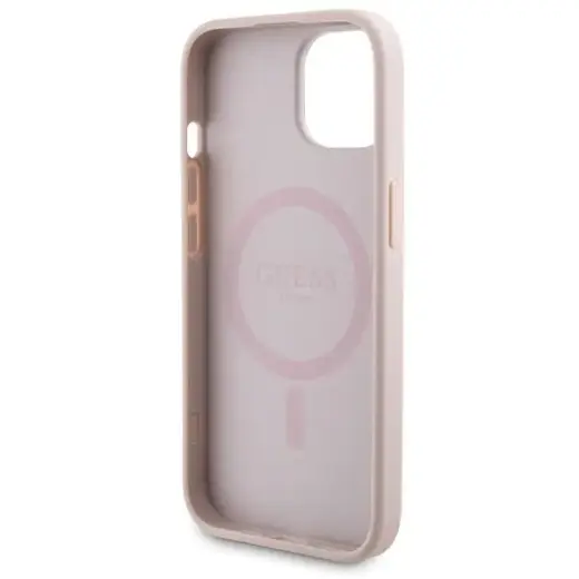 Zestaw Guess GUBPM5P15S4GEMGP iPhone 15 6.1" hardcase + Powerbank 5000mAh MagSafe różowy|pink 4G Metal Logo Foto 7