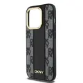 DKNY PU Leather Checkered Pattern Magsafe Case for iPhone 15 Pro Max Black — Foto 3