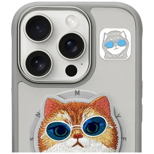 Nimmy Glasses Cool Cat чехол для телефона для iPhone 16 Pro Max серый с MagSafe Фото num