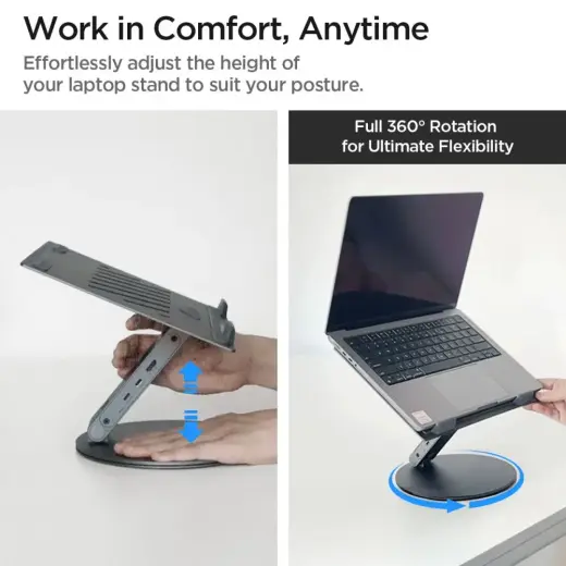 SPIGEN LD204H LAPTOP STAND HUB SPACE GREY Photo
