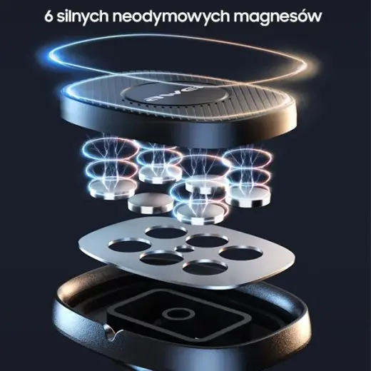 AWEI magnetyczny uchwyt samochodowy X21 do kratki wentylacyjnej czarny|black Photo