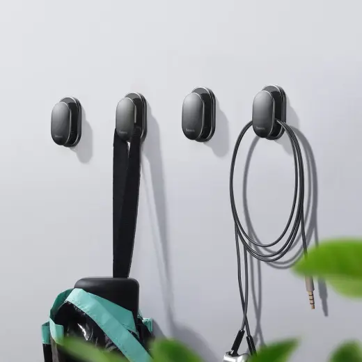 Baseus Small Shell hanger for car, home, garage 4 pcs. - black Фото num