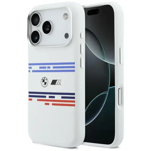 BMW M Silicon Horizontal Line MagSafe Case for iPhone 17 Pro White Фото num