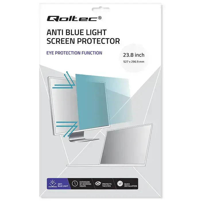 Qoltec Anti Blue Light Filter 23.8" | 16:9 | Eye protection | Anti Glare | Matt | for screen Foto 3