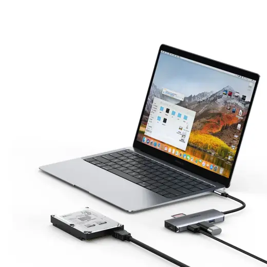 Choetech 7in1 multifunctional USB Type C HUB - 3x USB 3.2 Gen 1 | SD and TF memory card reader | HDMI 4K 30Hz | USB Type C gray (HUB-M19 gray) Фото num