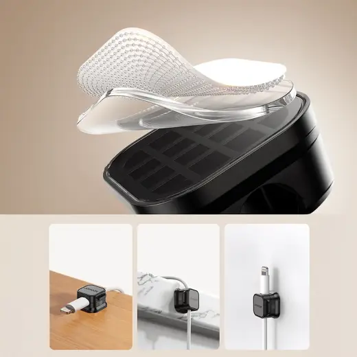 Joyroom JR-ZS368 magnetic cable organizer - black (3 pcs.) Фото num
