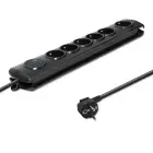 Qoltec Surge protector | 6 sockets | 3m | Black — Foto 2