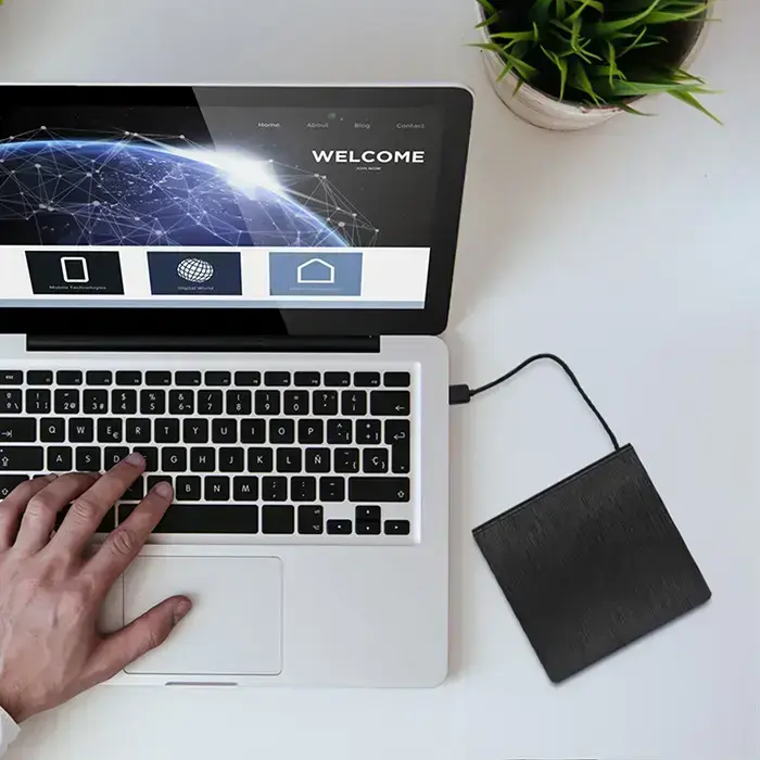 Qoltec External USB 3.0 9.5mm SATA Optical Drive Case | built-in cable Foto 3