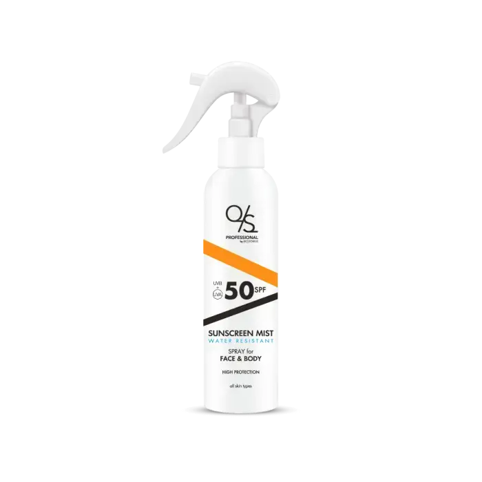 QS Professional  SUNSCREEN FACE & BODY MIST SPF 50 Invisible sunscreen spray spf 50 for face and body in MIST form 200ml