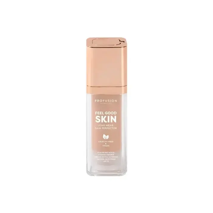 Profusion Cosmetics, Feel Good Skin, Satin Finish, Liquid Foundation, 110, Fair, SPF 15, 30 ml