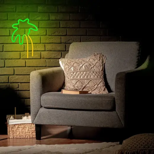 Neon LED Light PALM green orange NNE04 Neolia Фото num