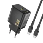 Dudao A27CEU PD 25W GaN SB-C Wall Charger with USB-C Cable - Black Foto 1