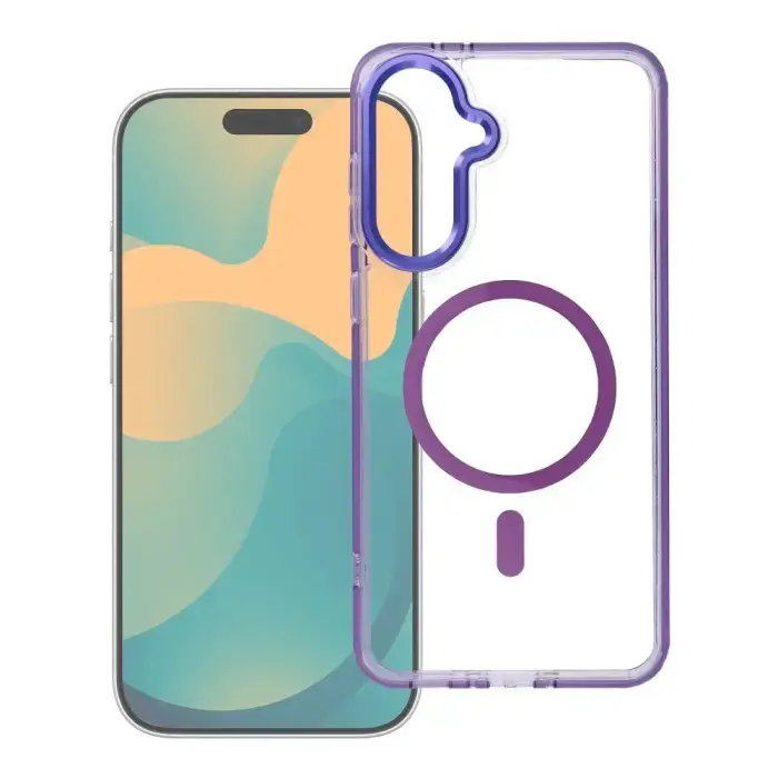 Case for Xiaomi Redmi 17C 5G Frame Clear Hybrid Mag Cover compatible with MagSafe purple