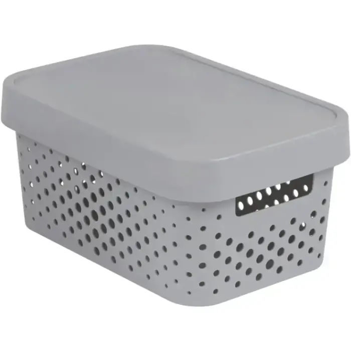 Box with lid Infinity Recycled 4,5L 27x19x12cm grey