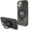 Guess Ring Stand Script Glitter MagSafe Case for iPhone 15 Plus | 14 Plus - Black — Foto 1