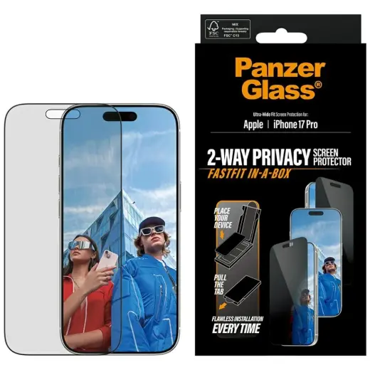 PanzerGlass Ultra-Wide Fit Fastfit Privacy Glass for iPhone 17 Pro Фото num