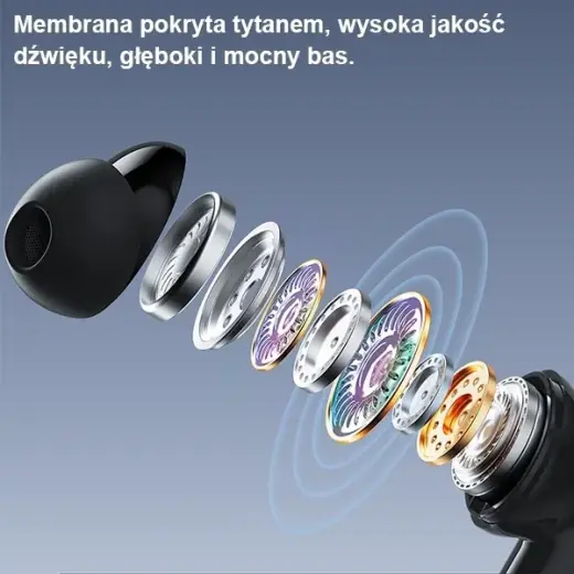 AWEI słuchawki Bluetooth 5.3 T50 TWS + stacja dokująca czarny|black Foto 6