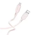 Borofone Cable BX94 Crystal color - USB to Micro USB - 2,4A 1 metre light pink Foto 1