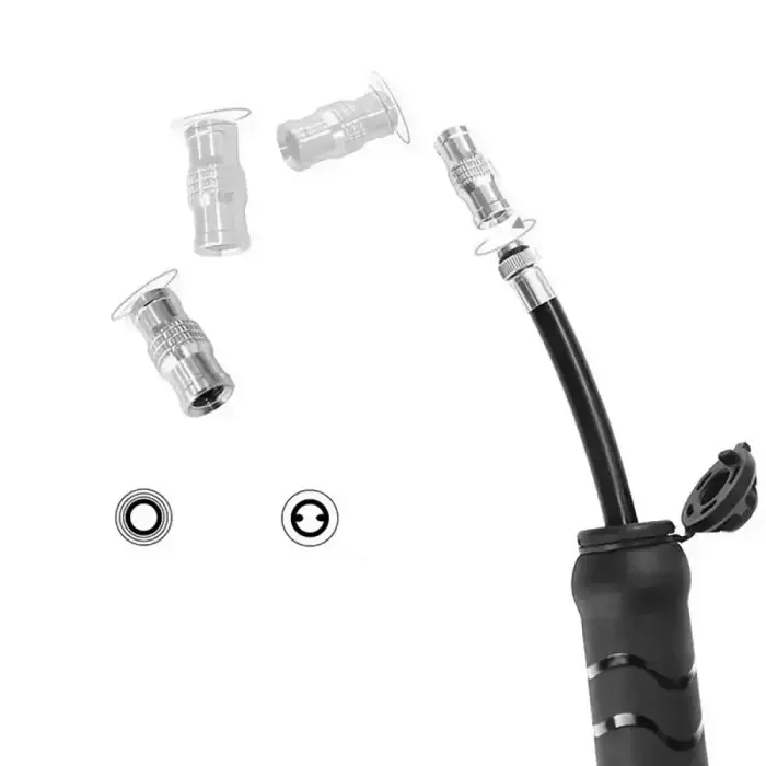 Rockbros 810PCS-HP Mini Hand Bicycle Pump with Presta & Schrader Hose - Black Foto 7