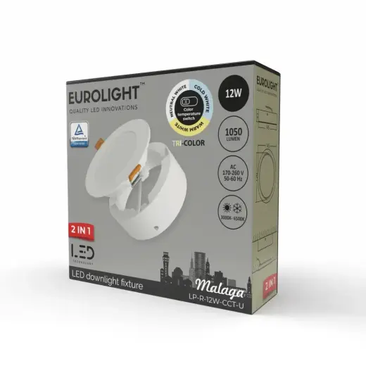 MALAGA LED panelė universali 12W 85lm/W CRI80+ Eurolight Foto 2