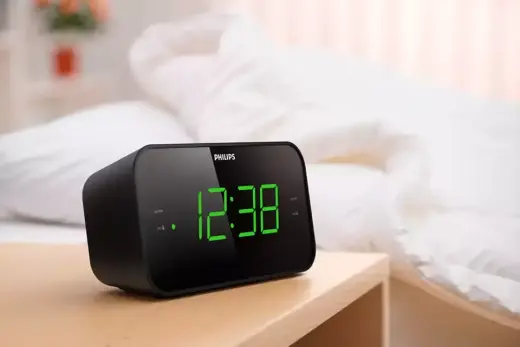 PHILIPS radio pulkstenis, melns Photo