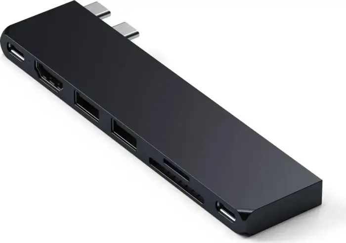 Adapter HUB 7in1 2 x USB C Satechi Pro HUB Slim ST-HUCPHSD for MacBook midnight Фото num