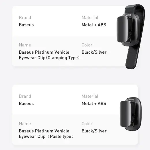 Baseus car glasses clip holder for glasses black (ACYJN-B01) Photo